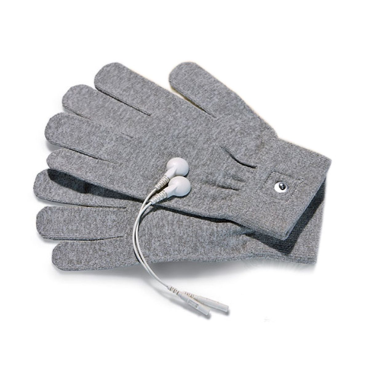 Mystim Magic Gloves grey electro massage gloves with connector cable