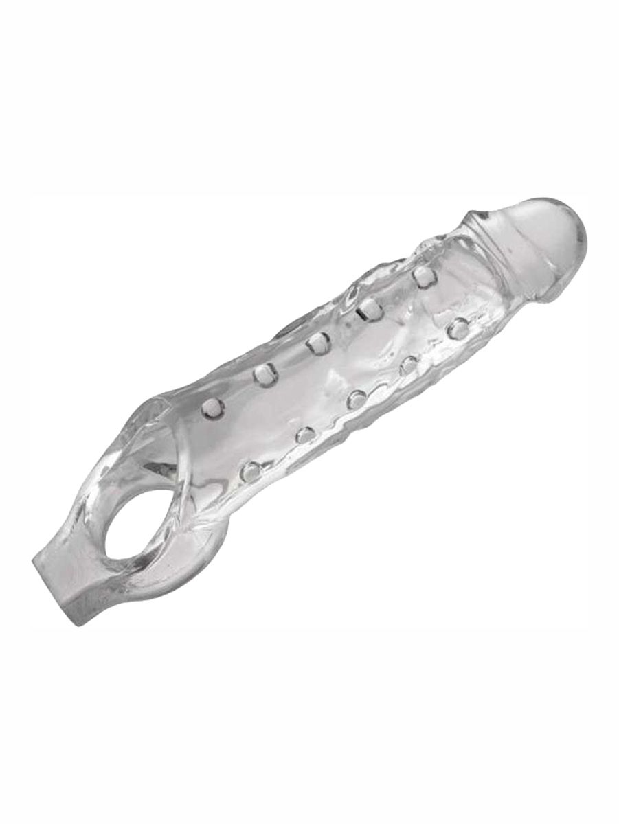 XR Brands clear textured penis enhancer sleeve