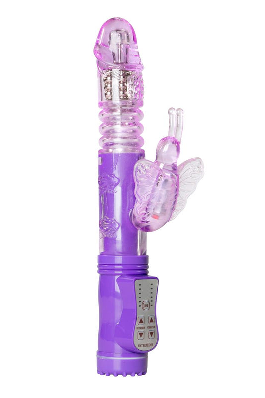 EasyToys purple butterfly vibrator with textured shaft and controls