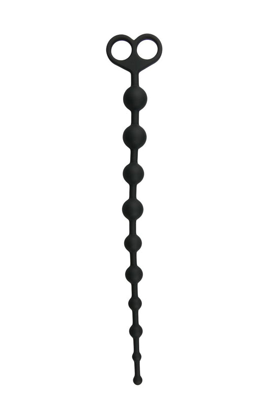 Long black anal beads with loop handle