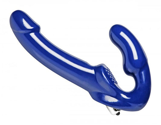 Blue Revolver II vibrating strapless strap-on dildo