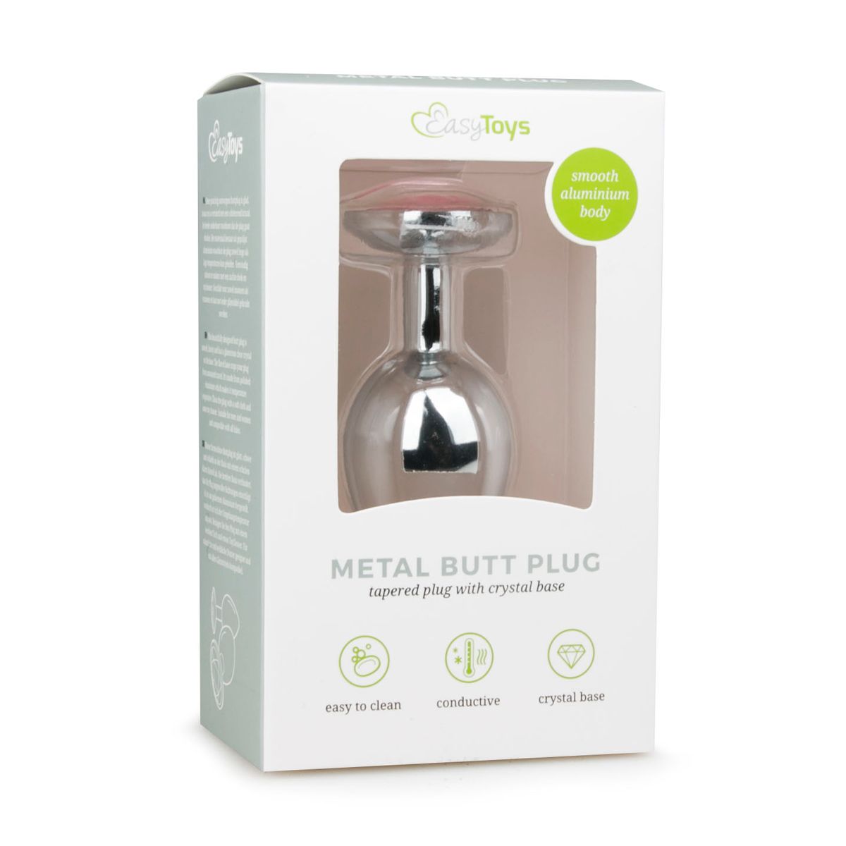 Metal Butt Plug Silver/Pink - M