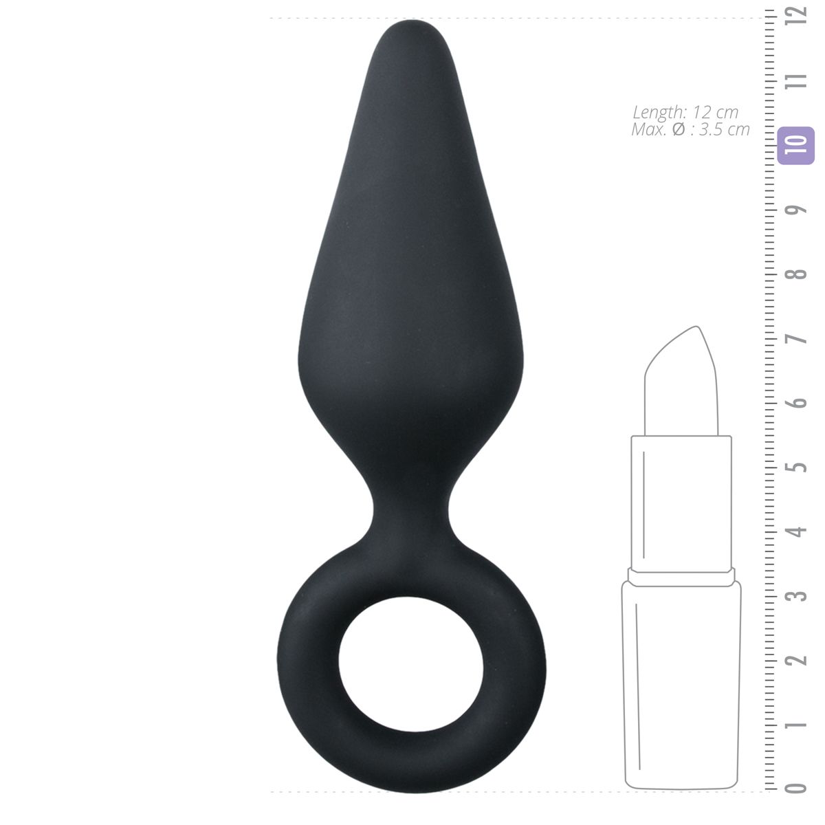Black Buttplugs With Pull Ring Medium | EasyToys