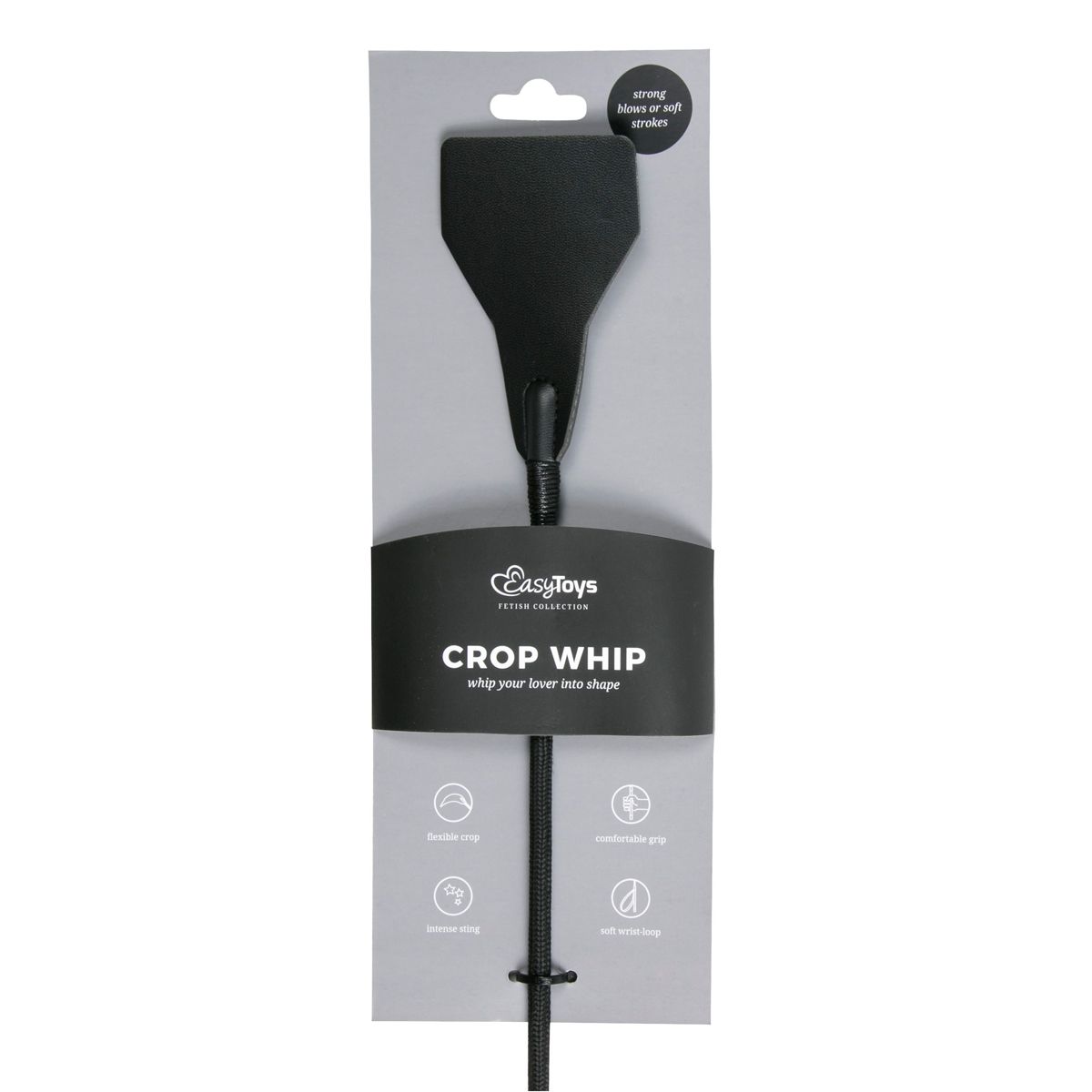 EasyToys - Fetish Long Leather Whip - Black