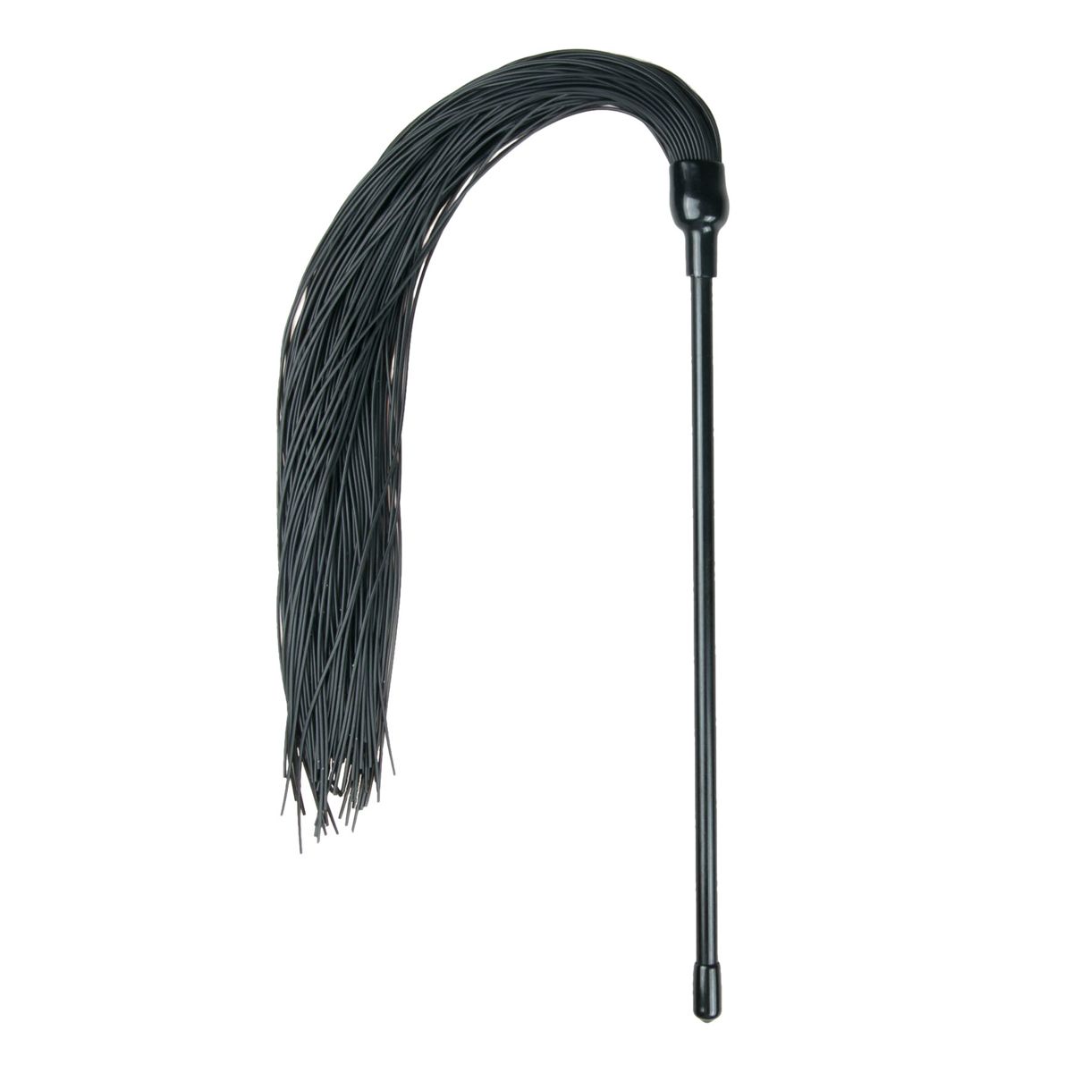 Black silicone tickler with slim handle and soft strands