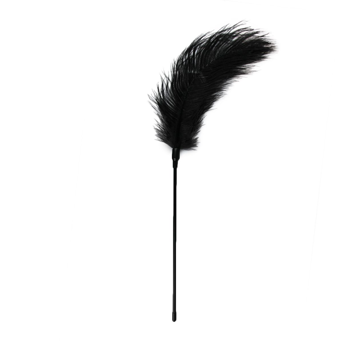 Black feather tickler with slim handle