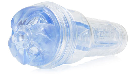 Fleshlight Blue Ice clear male masturbator sleeve with textured chamber