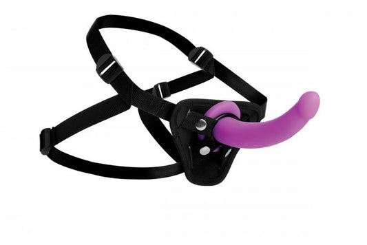 Strap U Navigator silicone G-spot dildo with black harness