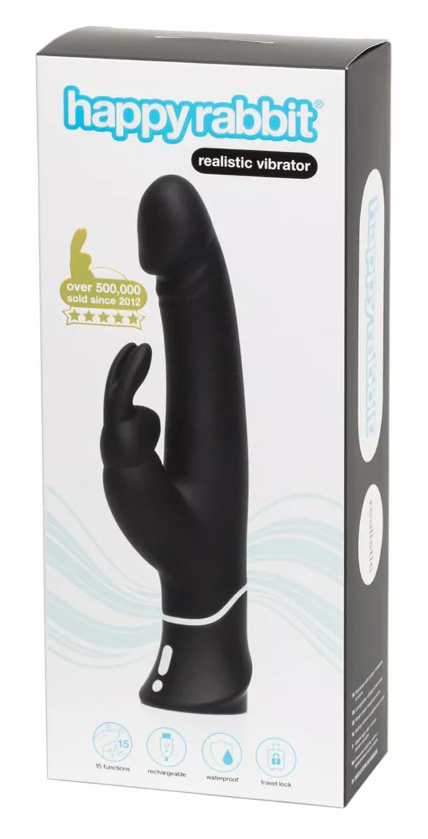Happy Rabbit – Realistic Rabbit Vibrator – Black