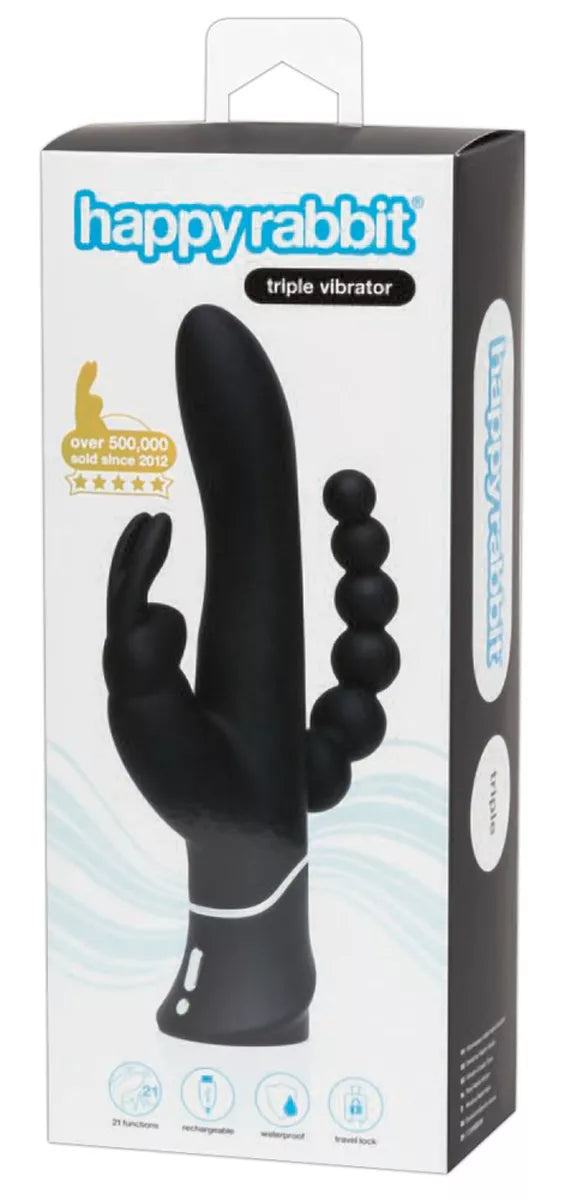 Happy Rabbit – Triple Curve Rabbit Vibrator – Black