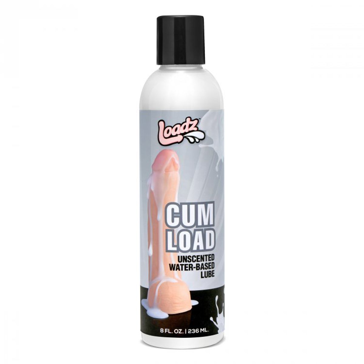 Loadz Cum Load water-based lubricant bottle with black label
