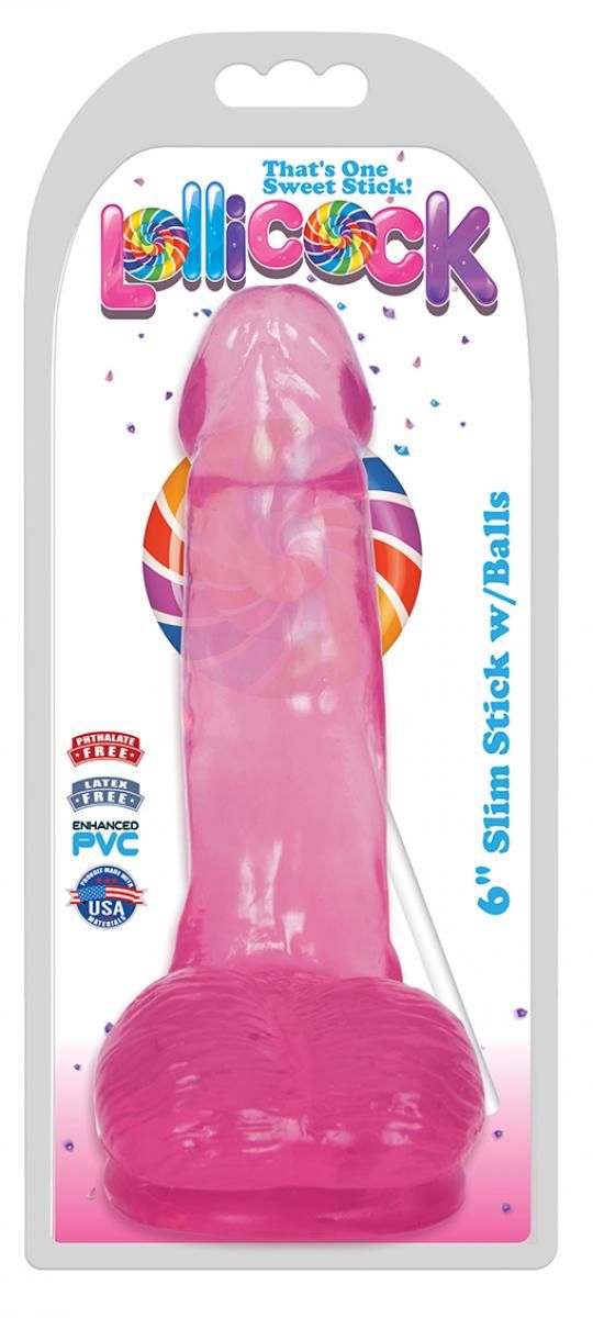 Dildo With Balls 15 CM - Cherry Ice