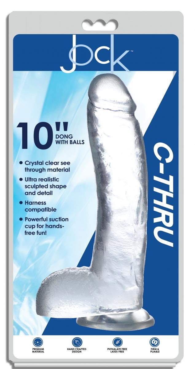 Jock C-Thru Transparent Dildo - 29 cm