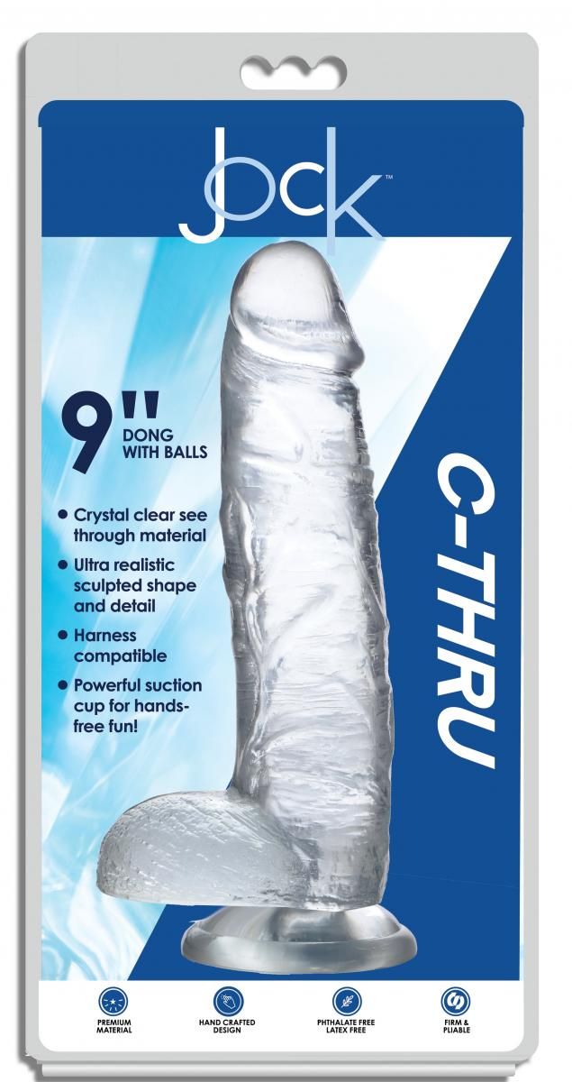 Jock C-Thru Transparent Dildo - 27 cm