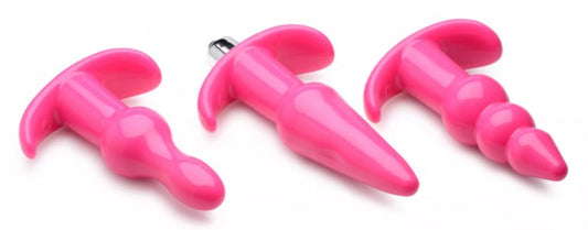 XR Brands Thrill Trio Anal Plug Set of 3 Pink lingerie