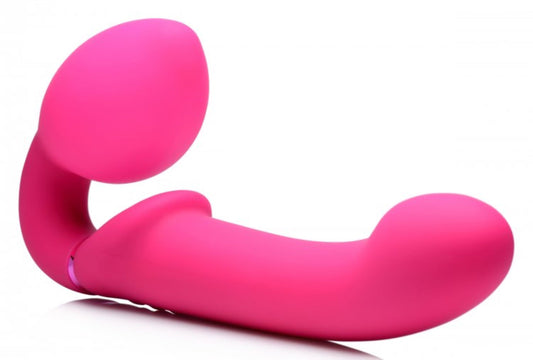 Pink G-Pulse Vibrating Strapless Strap-On Vibrator With Remote Control Pink by XR Brands