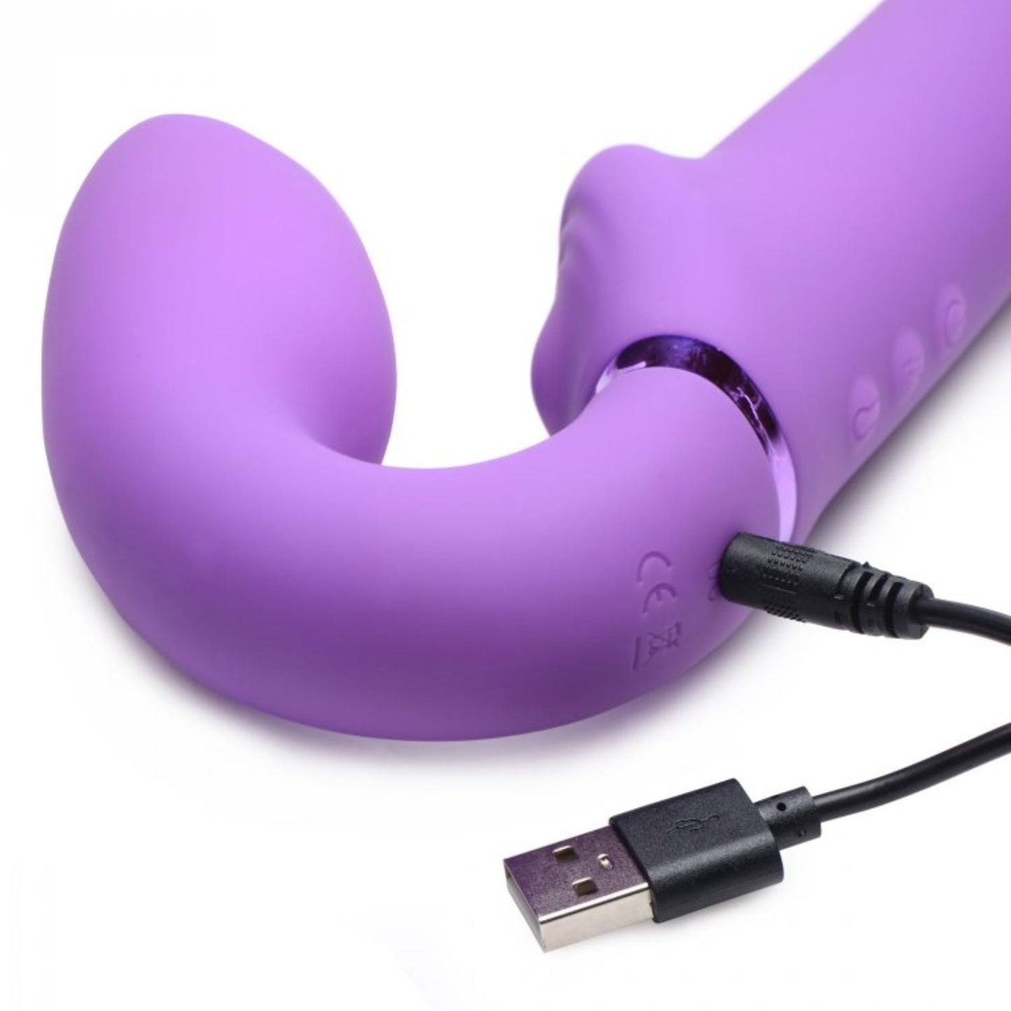 G-Pulse Vibrating Strapless Strap-On - Purple