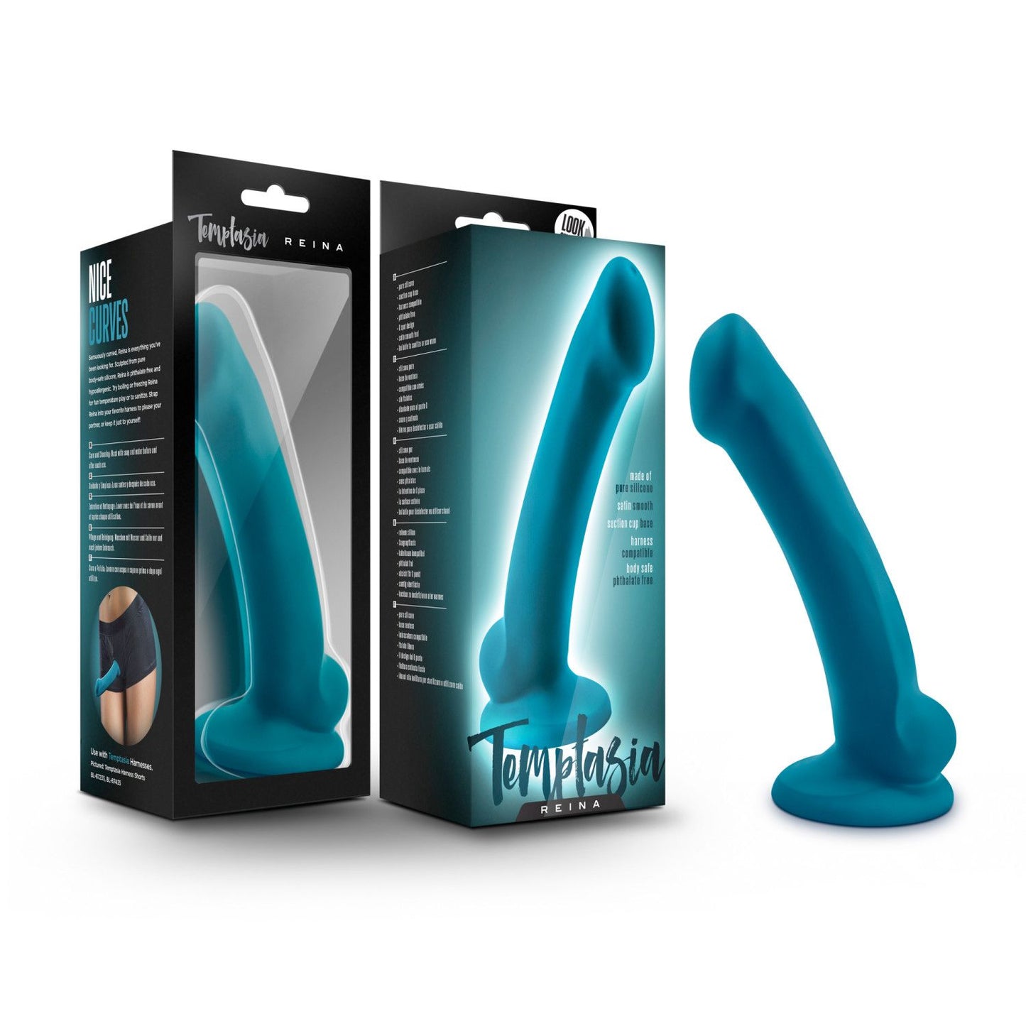 Reina Dildo Teal 7 Inch (17.7 cm) | Temptasia