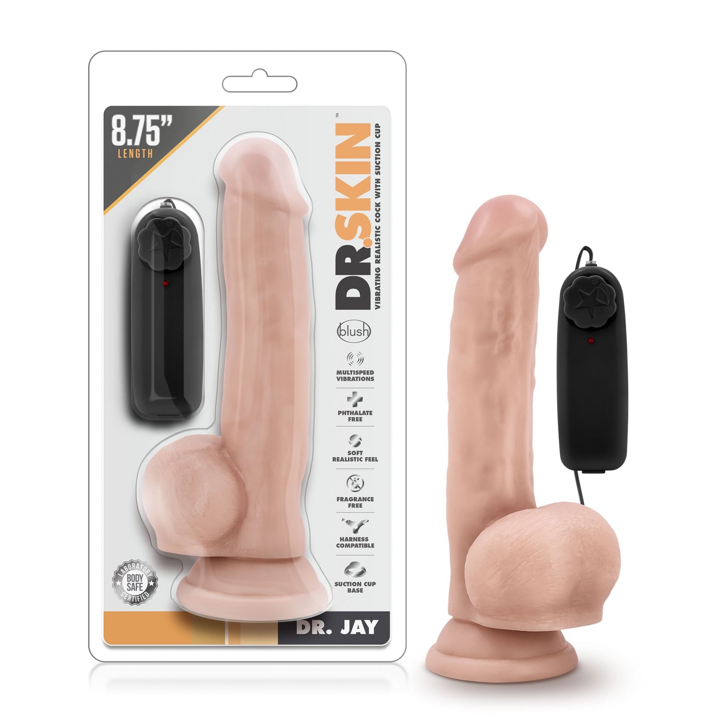 Dr. Skin - Dr. Jay Vibrator With Suction Cup 8.75'' - Vanilla