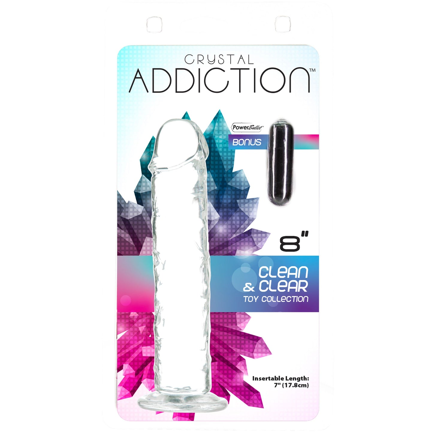 Crystal Addition Transparent Realistisc Dildo 7.9 Inch (20 cm) | Addiction
