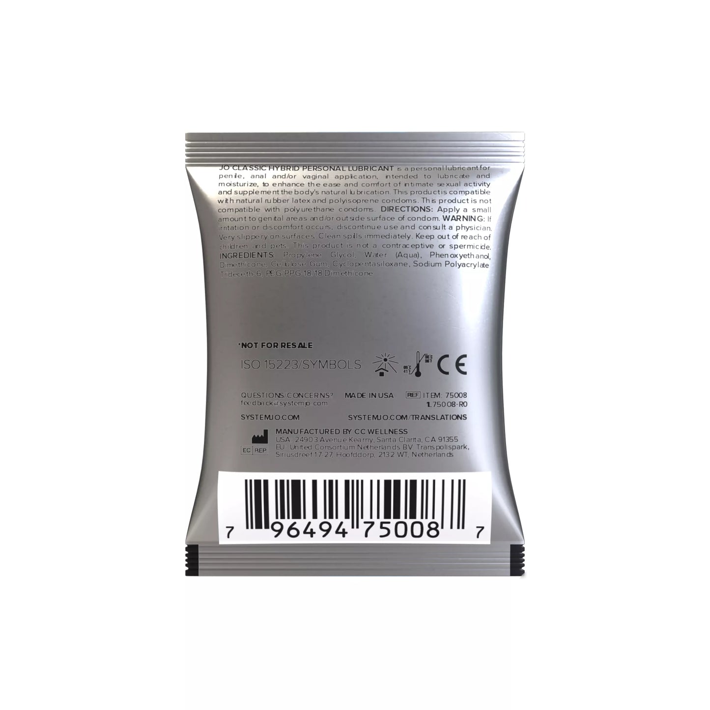 System Jo - Sachet Classic Hybrid Lubricant - 5 ml