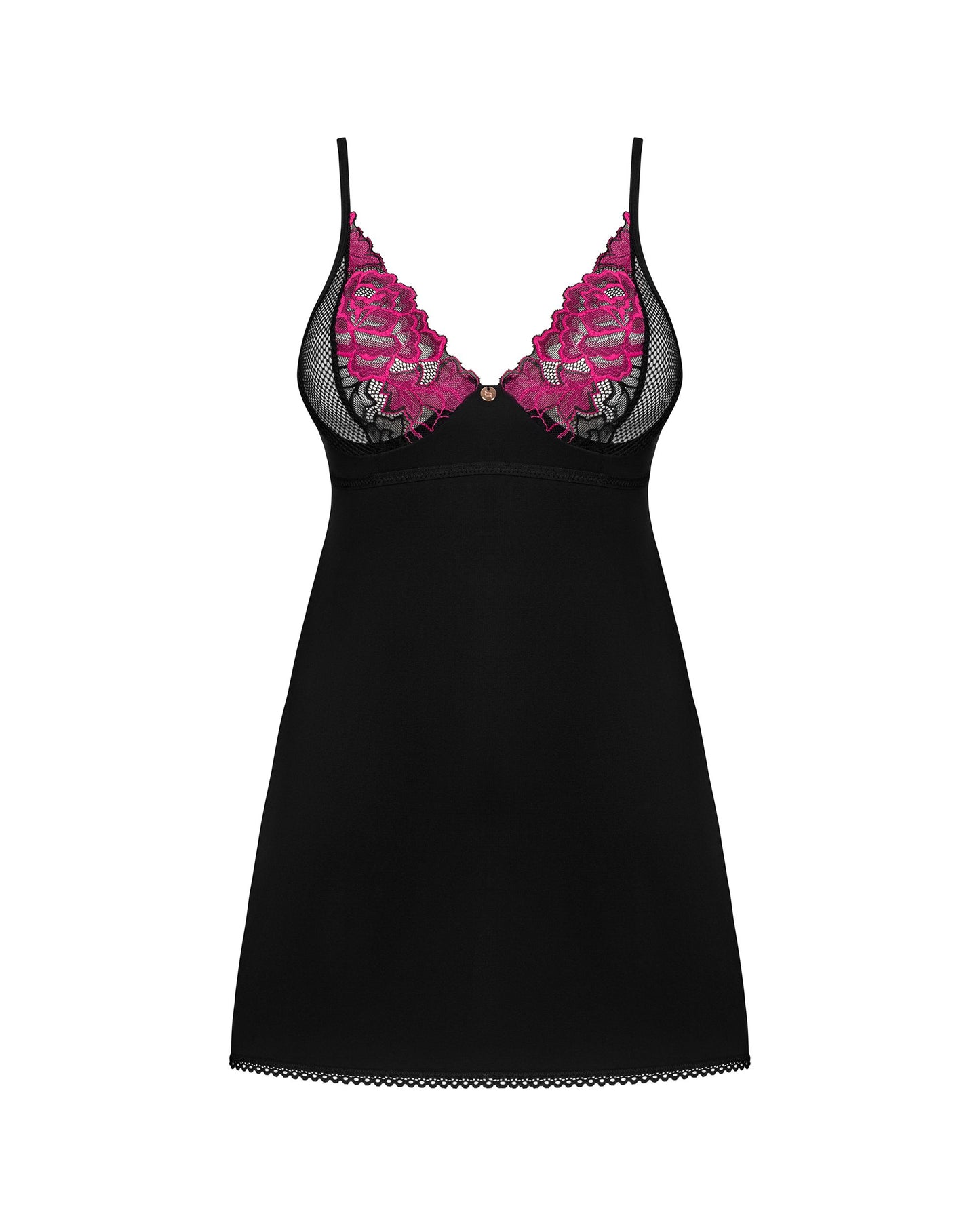 Rosenty Babydoll & String Black/Purple | Obsessive