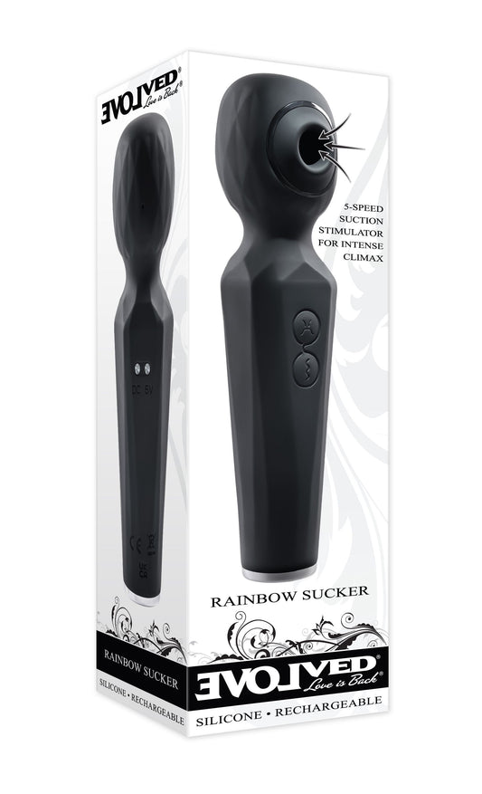 Evolved - Rainbow Sucker Wand Vibrator - Black