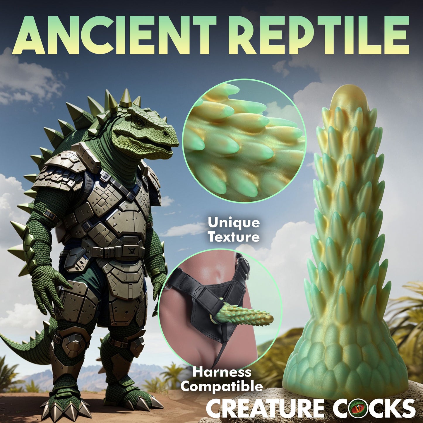 Stegosaurus Spiky Reptile Dildo 7.6 Inch (19.3 cm) | Creature Cocks