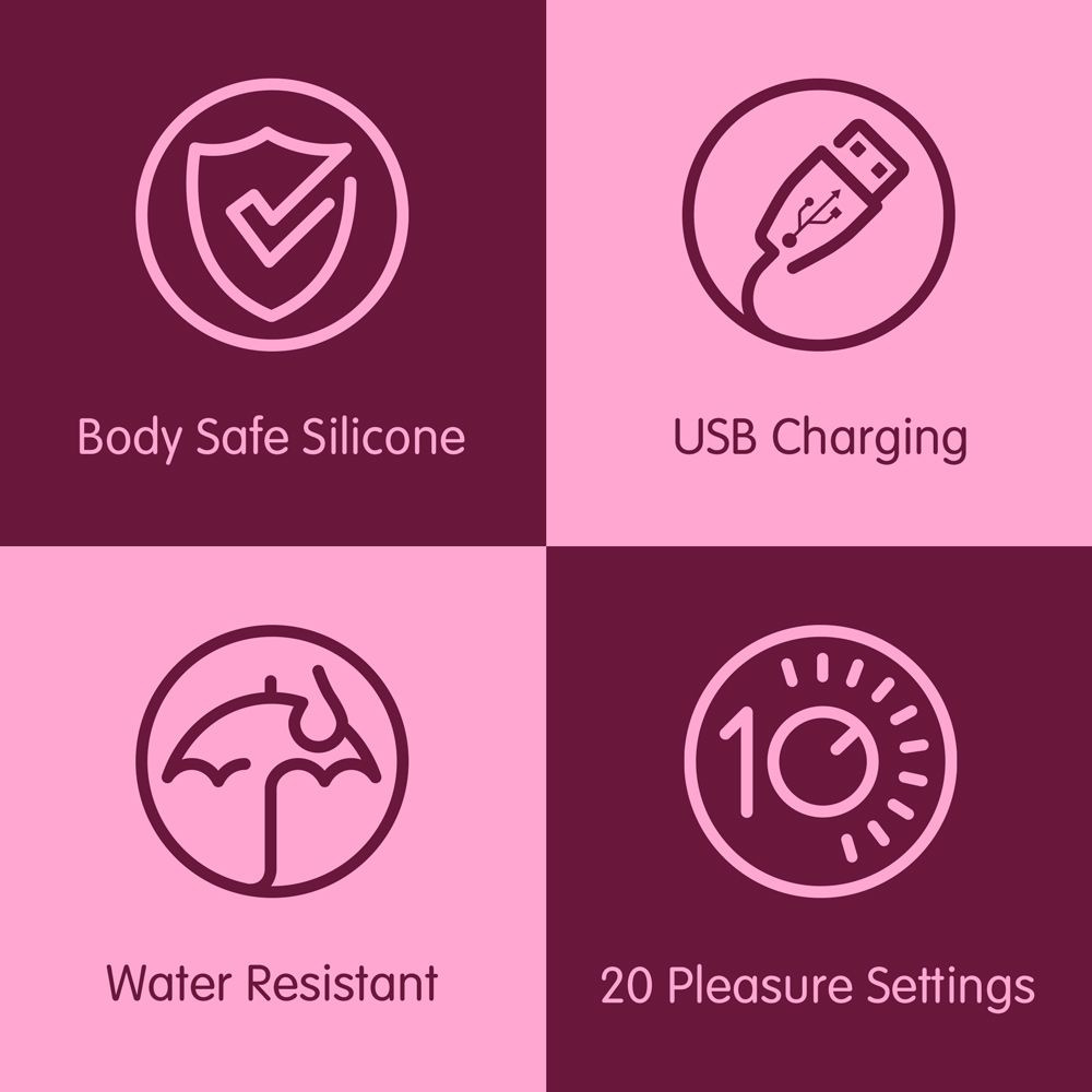 Skins Rose Buddies - The Rose Flutterz Vibrator - Burgundy