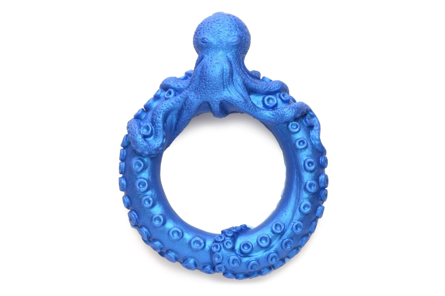 Blue silicone XR Brands Poseidon's Octo-Ring Silicone Cock Ring Blue