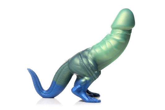 XR Brands - Jurassic Cock Dinosaur Dildo - Green & Blue