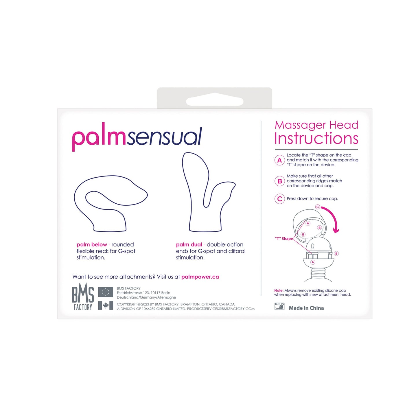 PalmPower - PalmSensual Wand Massager Attachments - Blue