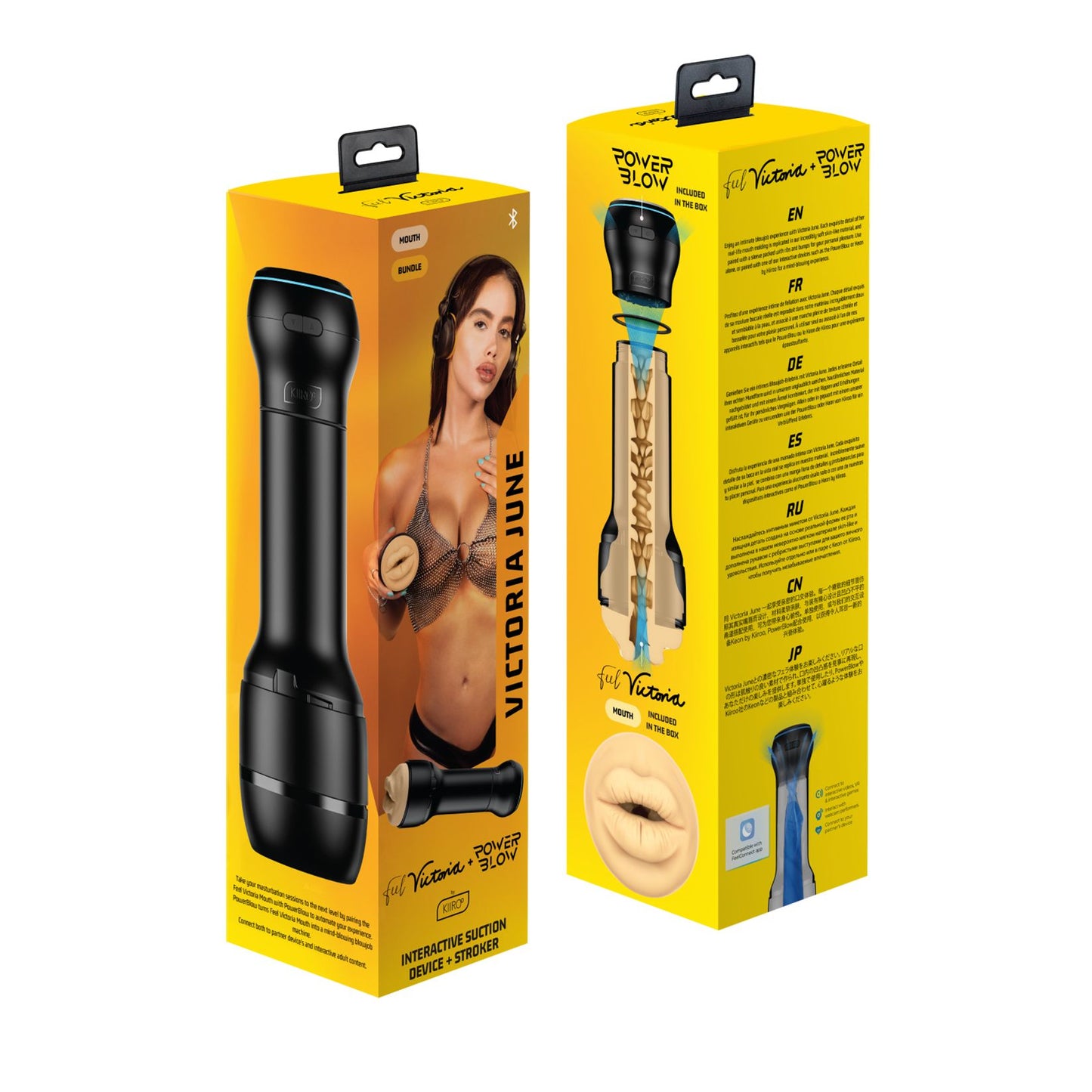 Kiiroo - PowerBlow & Feel Victoria June Mouth Masturbator Combo - Black