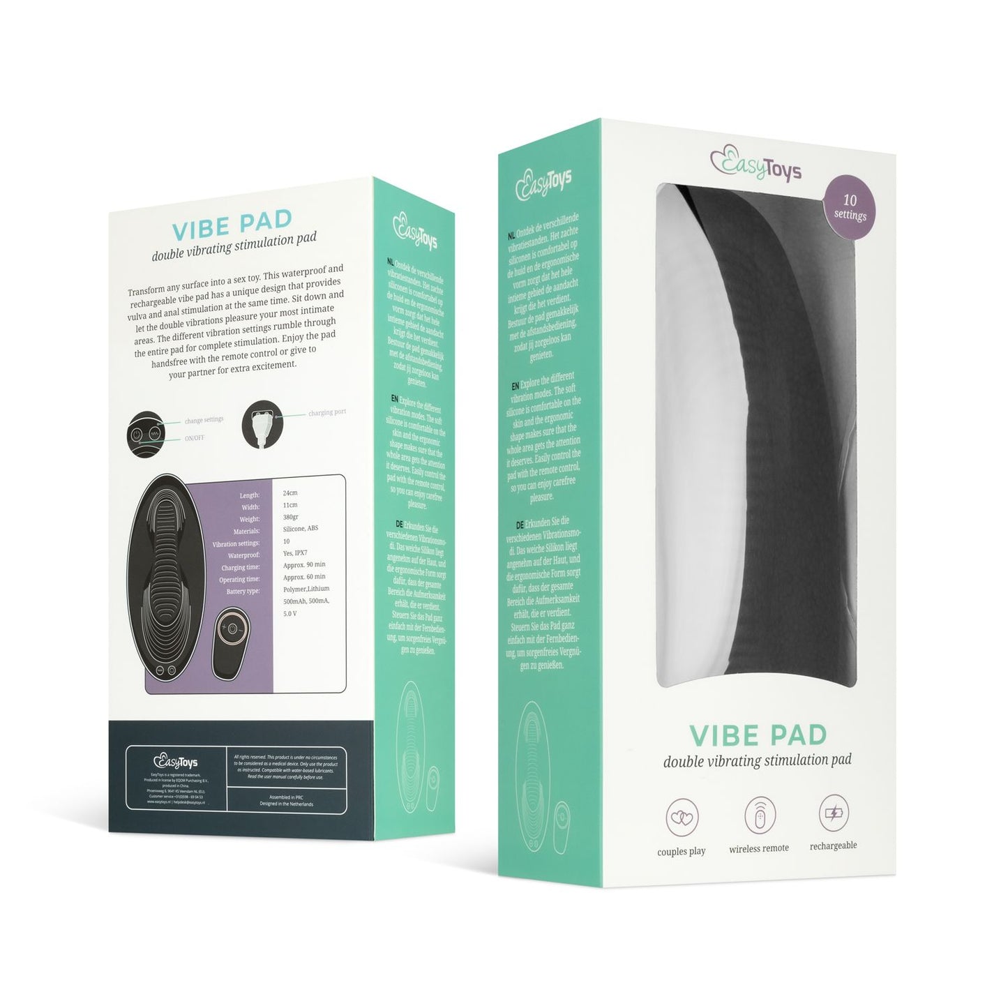 EasyToys – Vibe Pad Vibrating Pad with Remote – Black