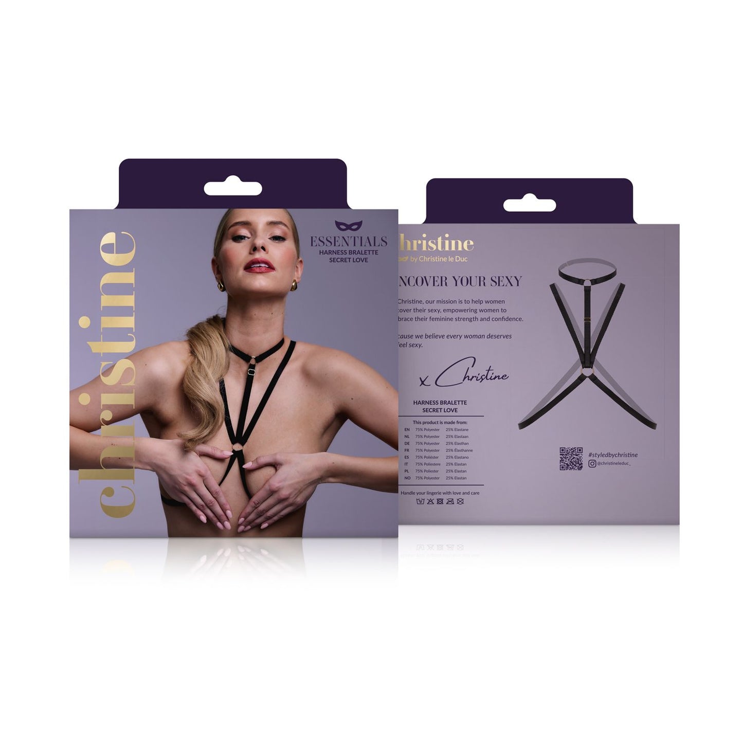 Christine - Strappy Harness Bralette Secret Love- black