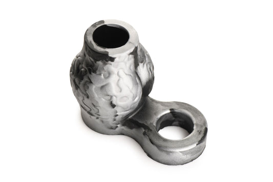XR Brands Night Prowler Ball Stretcher Gray lubricant bottle