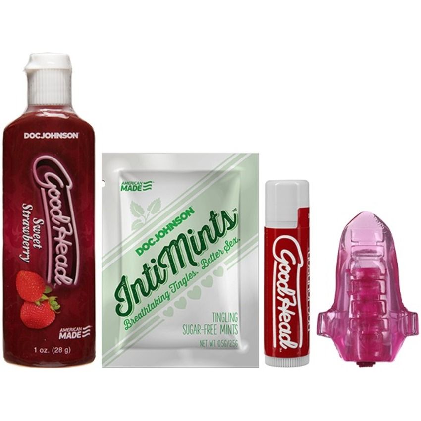 Doc Johnson GoodHead Lick It Kit Strawberry lubricant tube