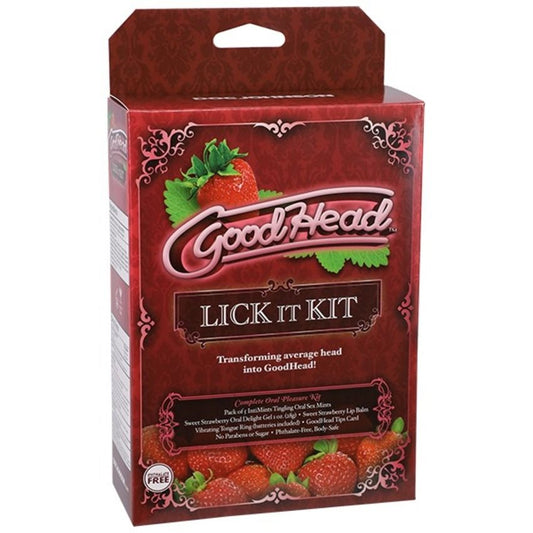 Doc Johnson - GoodHead Lick It Kit - Strawberry – Water Based Lubricant