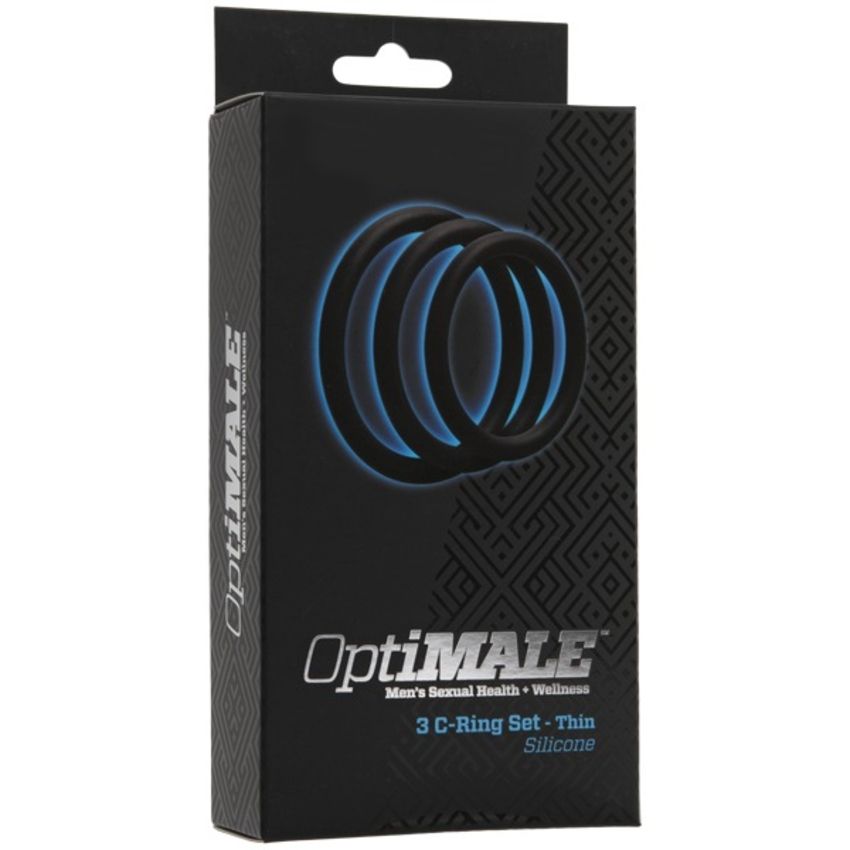 Doc Johnson - OptiMALE 3 Thin C-Ring Set - Black – Cock Ring