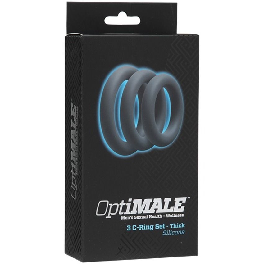 Doc Johnson - OptiMALE 3 C-Ring Set Thick - Grey – Cock Ring