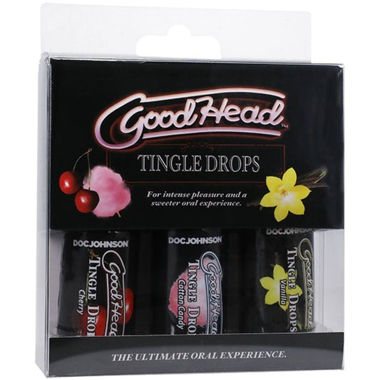 Doc Johnson - GoodHead Tingle Drops 3 Flavors - 29 ml