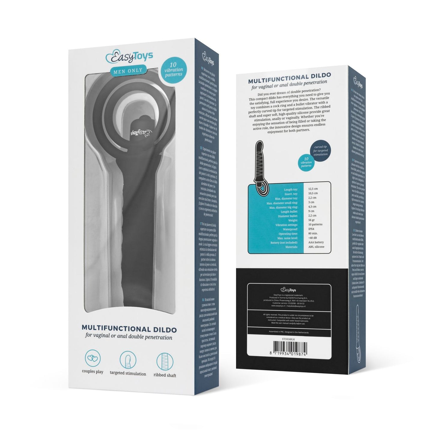 Men Only – Vibrating Dildo with Cock Ring 4.9 Inch (12.5 cm) | EasyToys