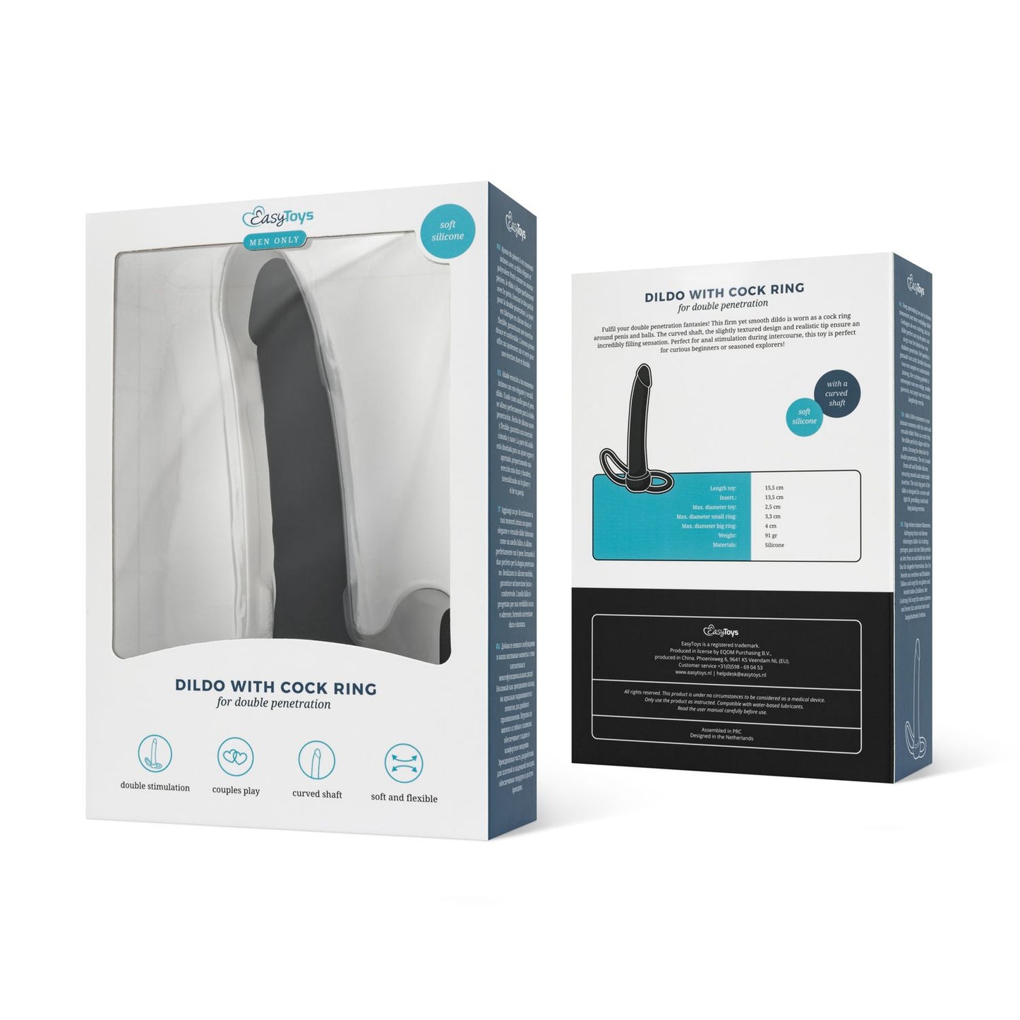 Men Only Dildo with Cock Ring 6.1 Inch (15.5 cm) | EasyToys