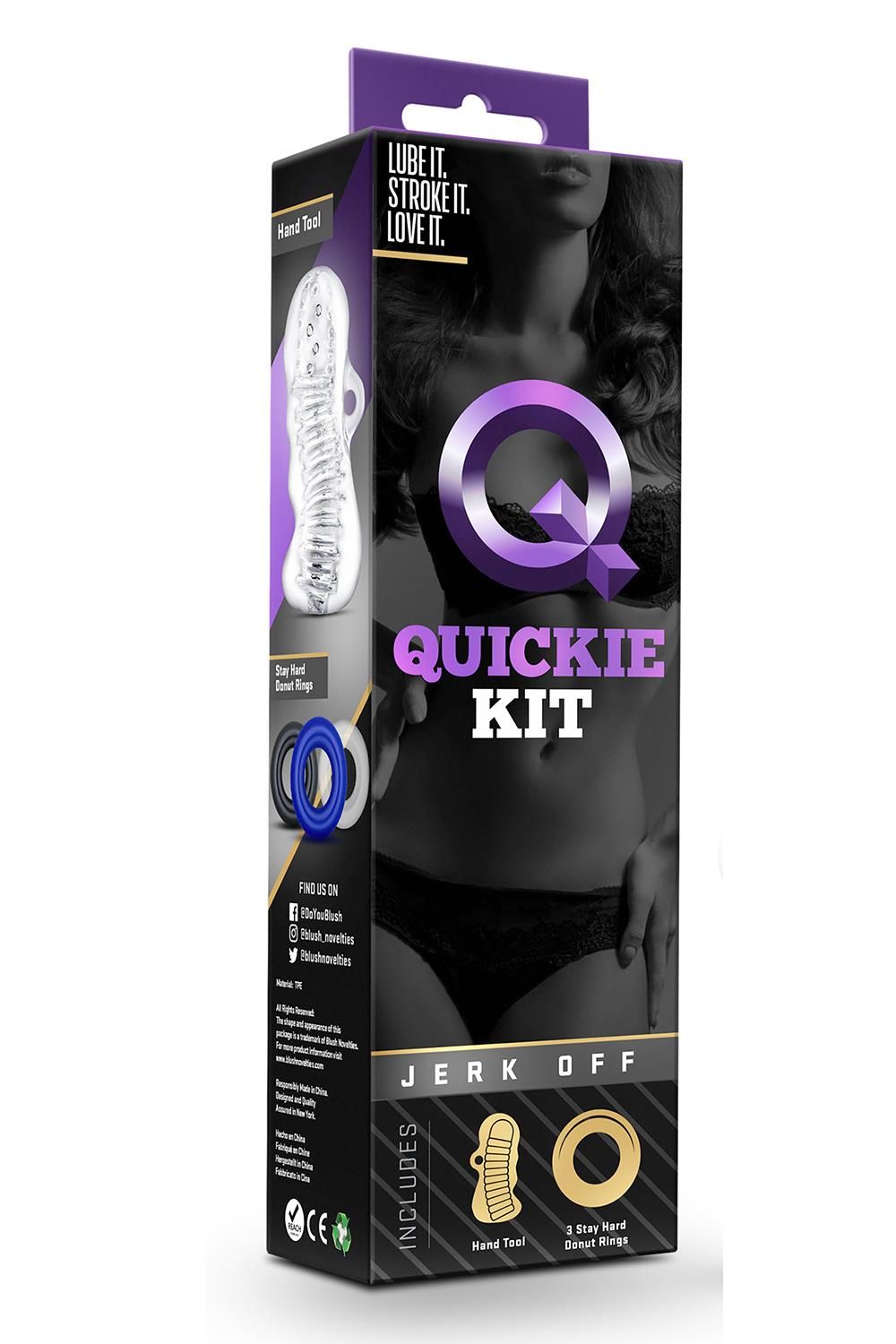 Quickie Kit Jerk Off Sleeve and Cock Ring Set | Blush
