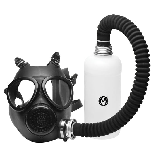 XR Brands Inhaler Gas Mask with Bottle Black & | Master Series