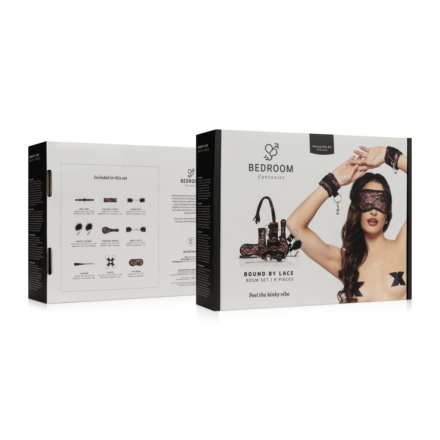 Bedroom Fantasies - Bound by Lace - 8 Piece SM Set - Pink – Bondage Kit