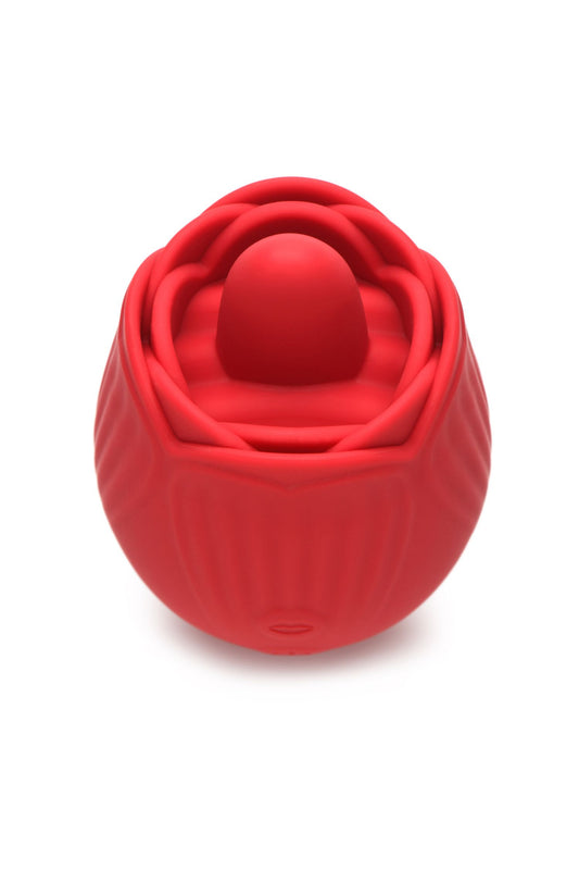 Bloomgasm - French Rose Licking & Vibrating Stimulator - Red