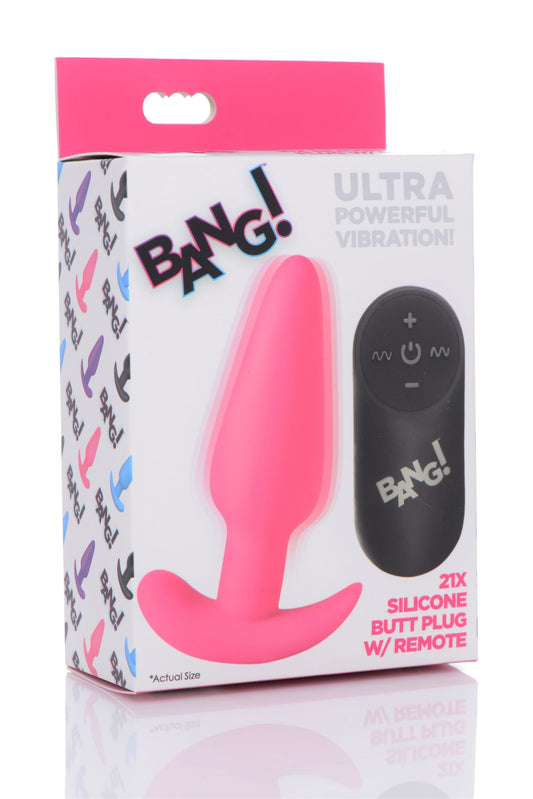 BANG! - Vibrating Butt Plug com Controlo Remoto - Cor-de-rosa