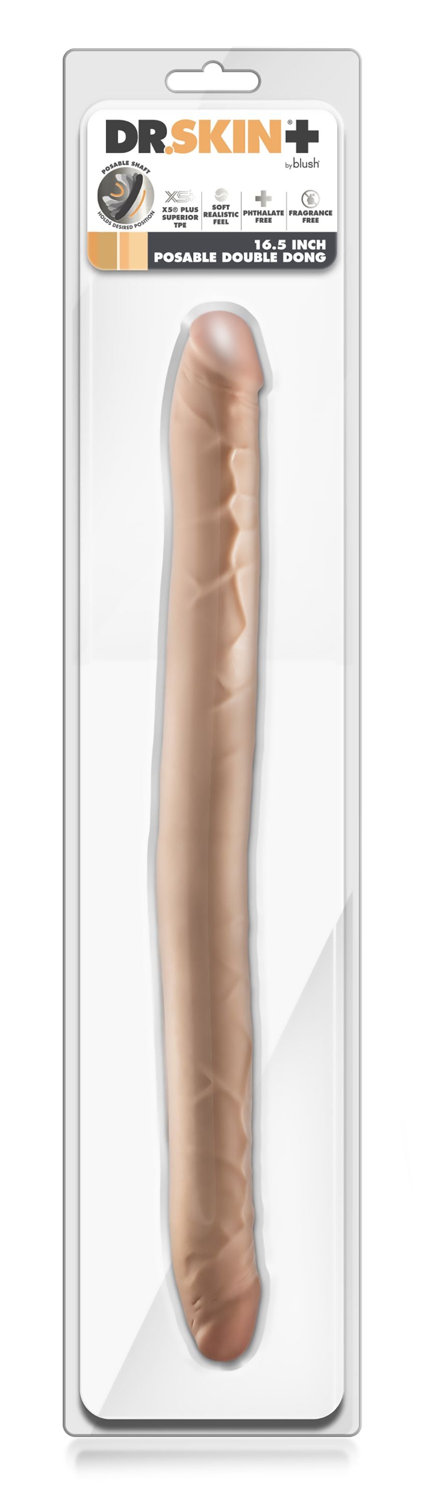 Plus 16.5” Posable Double Dong 16.5 Inch (41.9 cm) | Dr Skin
