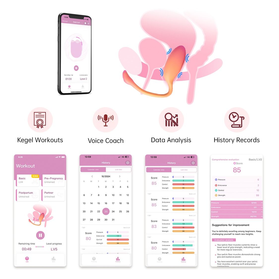 Magic Motion - Flamingo Max Vibrating Egg & Kegel Trainer in One Pink